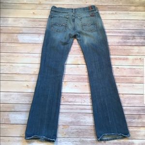 Vintage 7 For All Mankind Boot Cut Jeans size 26 with pink rhinestone pocket